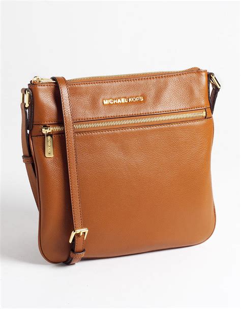 michael kors cross body brown|michael kors brown leather handbag.